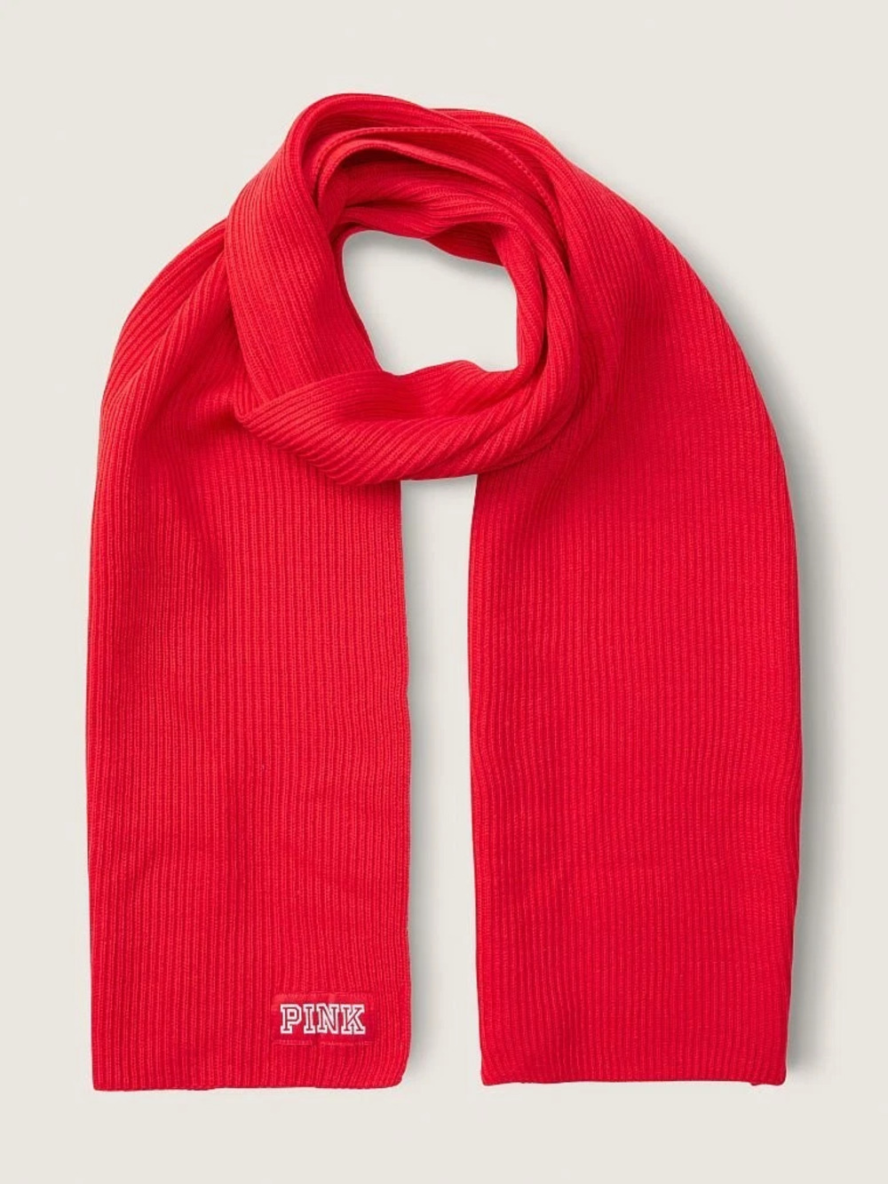 Victoria's Secret PINK Ribbed Scarf - Red.